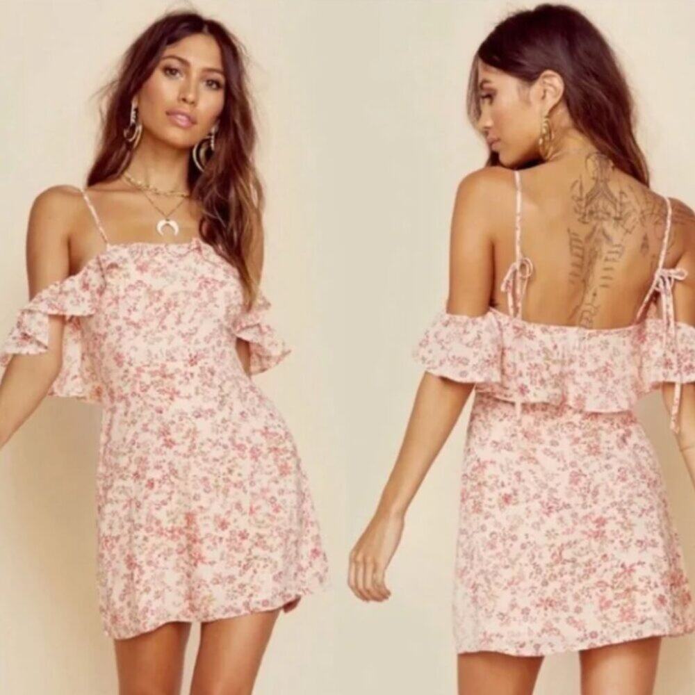 For Love & Lemons Aurora Pink Floral Mini Dress Spring Summer
